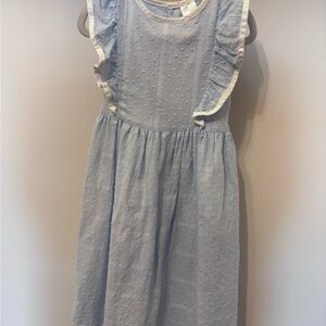 Light Blue Ruffle Sleeve Kids Dress size 5